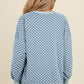 Checkerboard Long Sleeve Pullover and Shorts Set