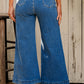 Plain Seam Detail Flared Bottom Ankle Length Jeans
