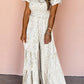 Boho Floral Smocked Wide Leg Jumpsuit