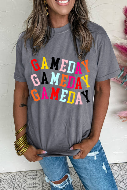 Colorful GAME DAY Graphic Crew T Shirt