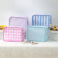 Ruffle Checker Cosmetic Bag