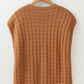 Round Neck Textured Knit Sweater Vest