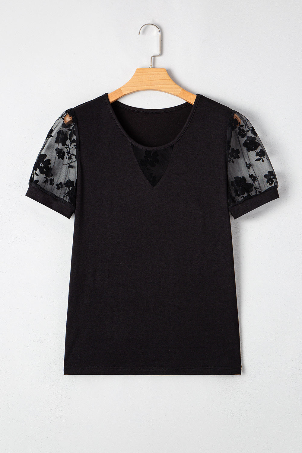 Flora Lace Patchwork Crew Neck T Shirt