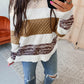Knit Striped Color Block Loose Sweater