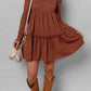 High Waist Long Sleeve Mini Dress