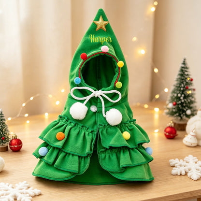 Embroidered Name Pet Christmas Cape