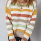 Stripe Drop Shoulder Crew Neck Sweater