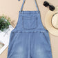 Grommet Tie Straps Casual Denim Romper