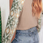 Waffle Aztec Patchwork Raglan Sleeve Knit Top