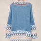 Western Aztec Open Front Sweater Cardigan