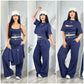 A-Three-piece set: cover-up+camisole+wide-leg trousers(Q6387)