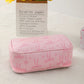 Clear PU Cosmetic Bag Pink Ribbon Toiletry Bag