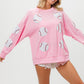 Sequined Baseball Sweatshirt