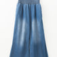 Smocked Waist Wide Leg Jeans