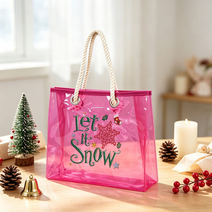 Custom Name Clear Purple Beach Tote Bag