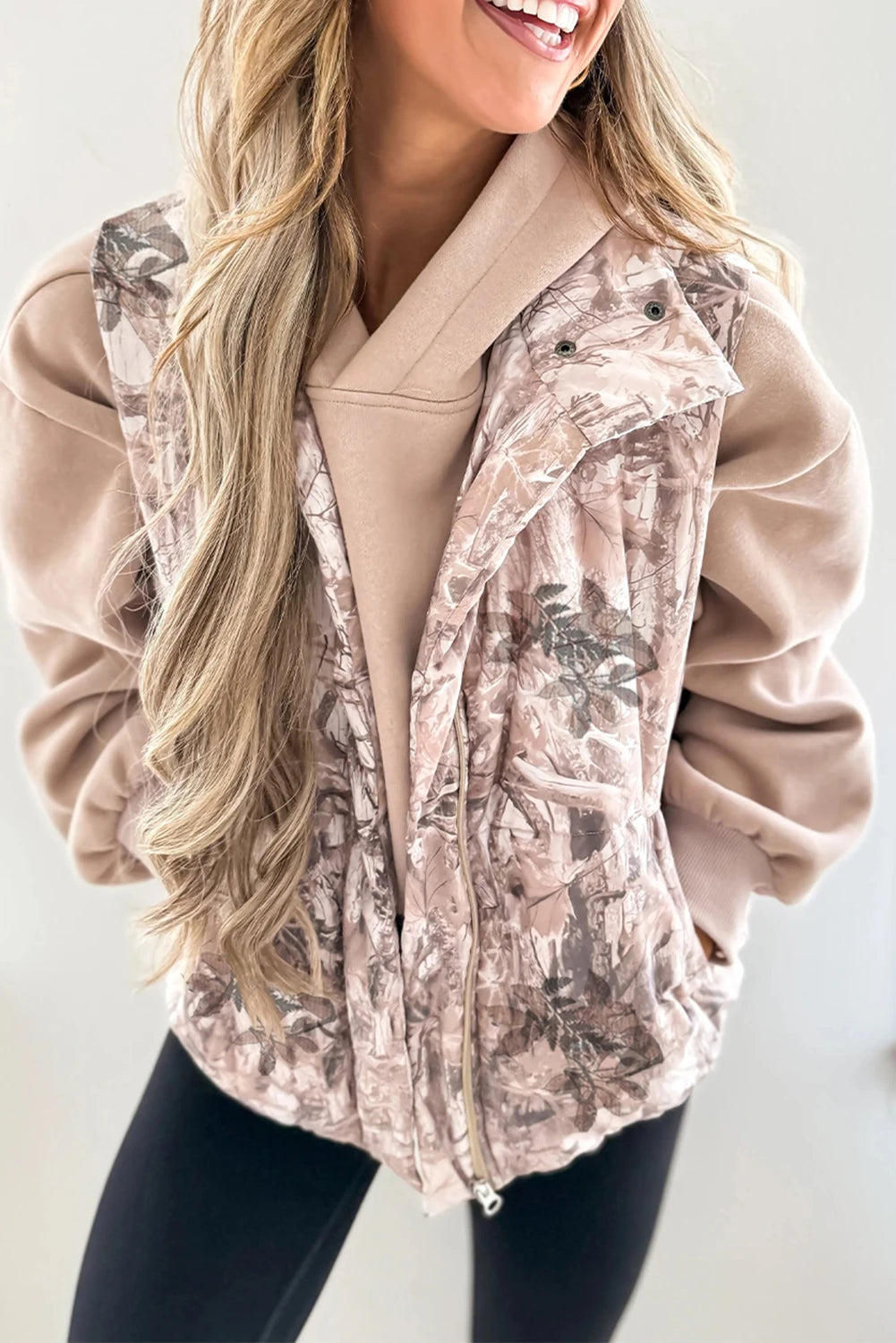 Leaf Print Winter Puffer Vest