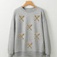 Sequin Baseball Game Day Graphic Casual Sweatshirt