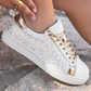 Star Patchwork Sequined Lace-up Sneakers