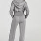 Double Zipper Hooded Jacket and Sweatpants Active Set