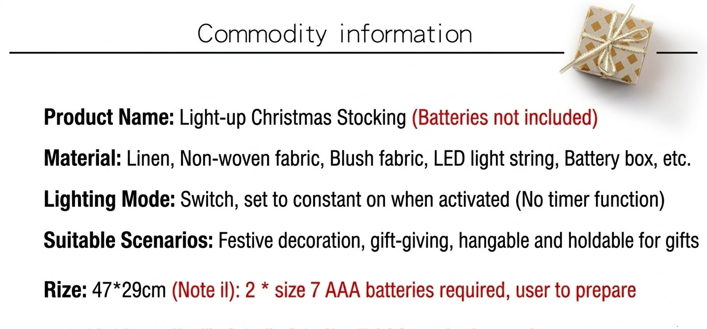 Personalized LED Light-Up Christmas Stockings