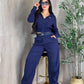 A-Two-piece set: hooded top and wide-leg trousers(Q6391)