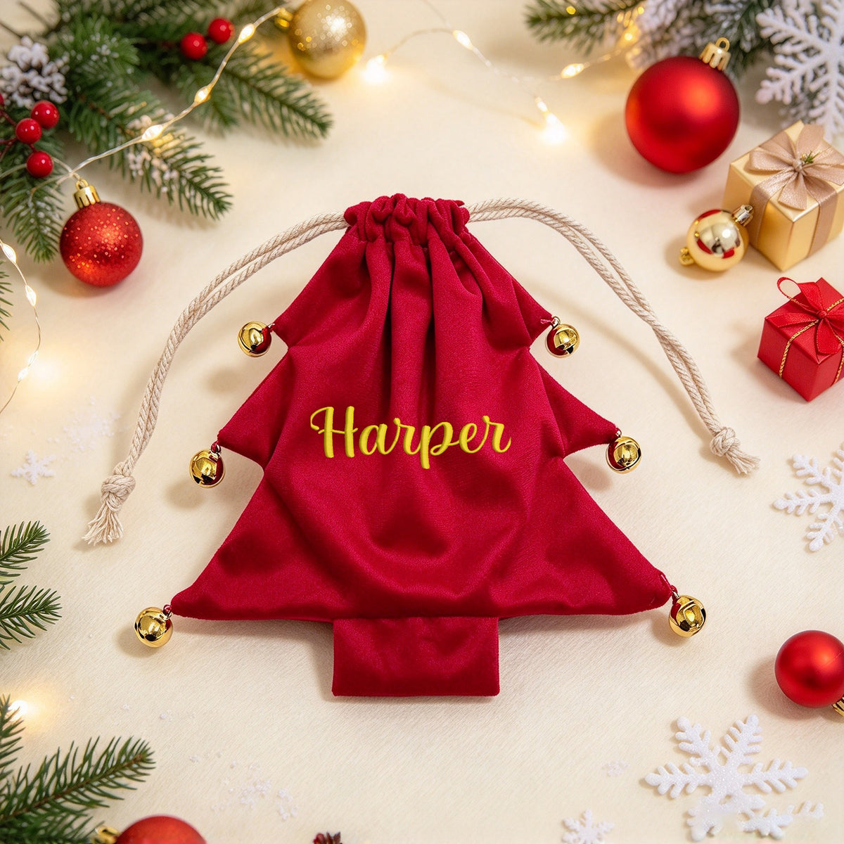 Velvet Christmas Tree Gift Bag