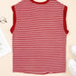 Chest Pocket Patch Round Neck Tank Top
