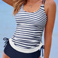 Drawstring Tummy Control Mix-and-match 2pcs Tankini Swimsuit