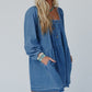 Square Neck Pockets Denim Dress