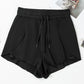 High Waisted Drawstring 2-in-1 Side Pocket Color Block Bikini Shorts