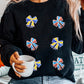 Shimmering Bow Patched Pattern Game Day Sweatshirt
