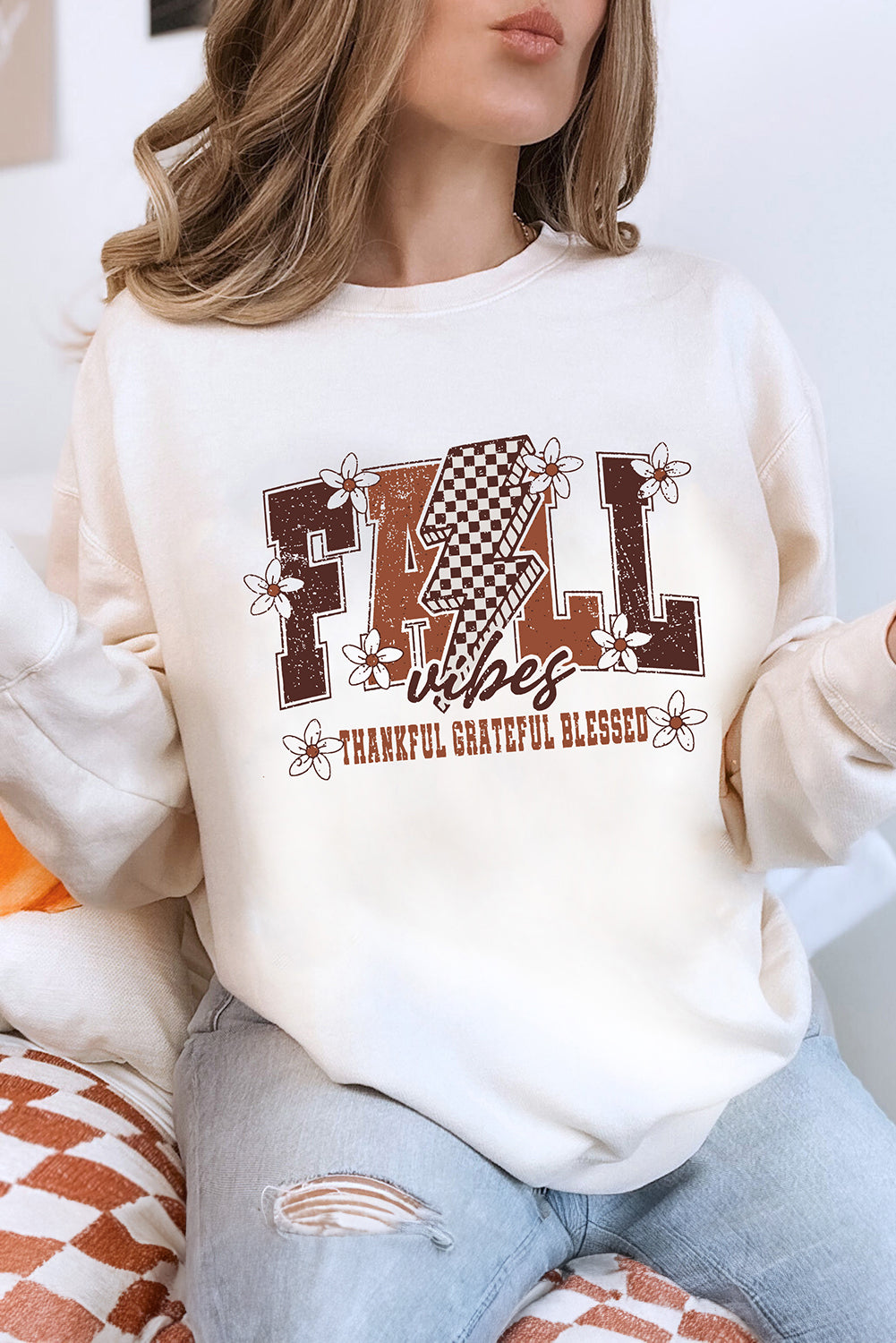 FALL THANKFUL Graphic Drop Shoulder Sweatshirt