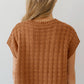 Round Neck Textured Knit Sweater Vest