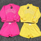 Solid-color Mock-neck Set