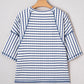 Knit Split Hem Half Sleeve Loose Top