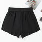 High Waisted Drawstring 2-in-1 Side Pocket Color Block Bikini Shorts