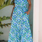 Floral Print Square Neck Ruffled Strap Maxi Dress
