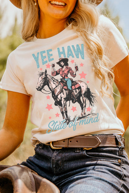 YEE HAW State of mind Cowgirl Graphic Western Fashion Tee