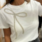 Rhinestone Bow Embellished Tee