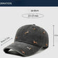 Vintage Distressed Baseball Cap with Puppy Embroidery