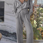 Double Zipper Hooded Jacket and Sweatpants Active Set