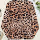 Leopard Round Neck Long Sleeve Slim Top