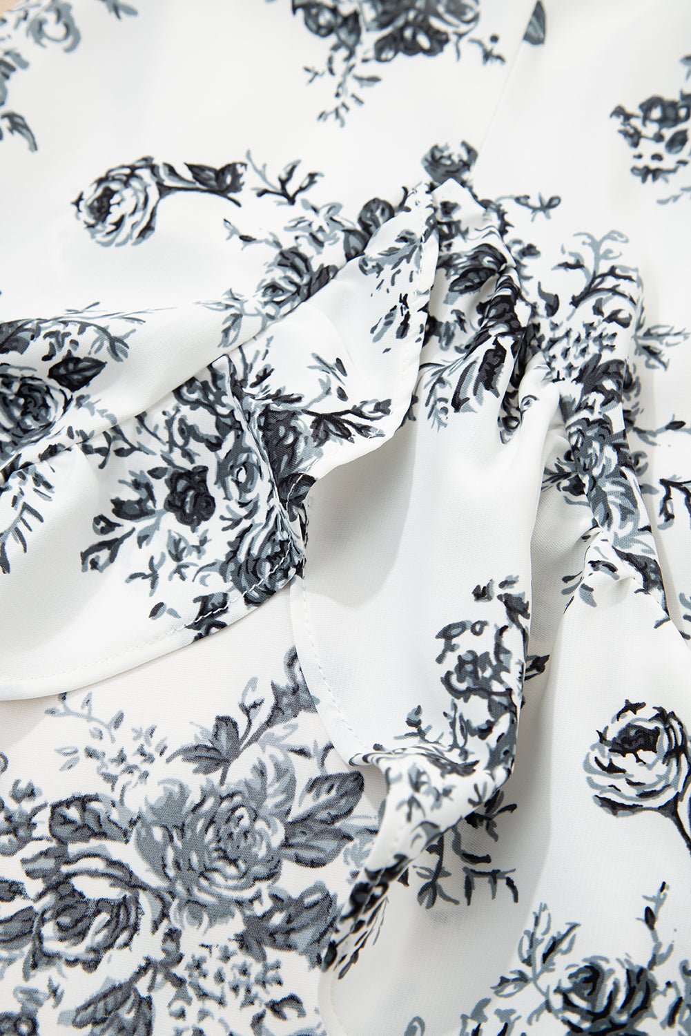 Boho Floral High Waist Ruffle Split Maxi Skirt