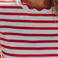 Scalloped Trim Round Neck T Shirt