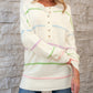 Rainbow Stripes Drop Shoulder Baggy Henley Sweater