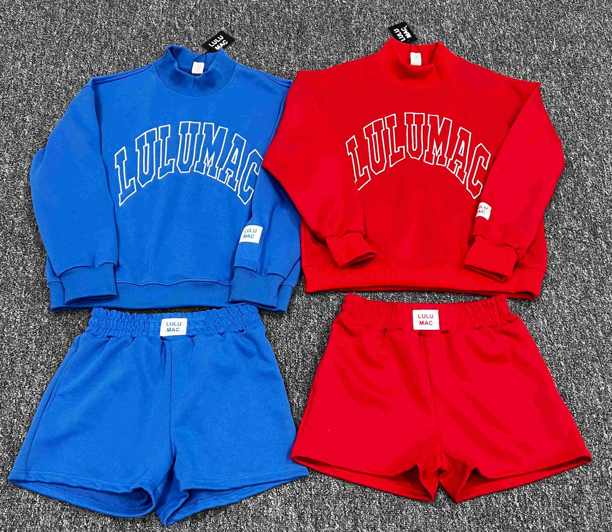 Solid-color Mock-neck Set
