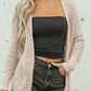 Hollowed Knit Open Front Cardigan