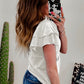 Layered Ruffle Short Sleeve Round Neck Top