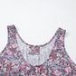 Boho Floral Pleated Buttoned Front Tank Top