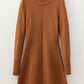 Ribbed Detail Solid Color Mini Sweater Dress